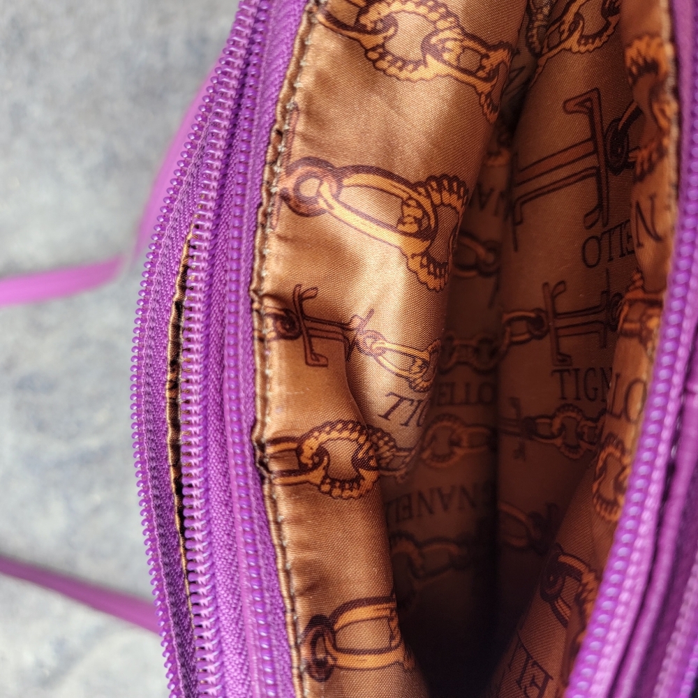 Tignanello Geniune Leather Fully Lined Purple Shoulder Bag - Picture 11 of 12